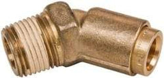 Norgren - 3/8" Outside Diam, 3/8 NPT, Brass Push-to-Connect Tube Male 45° Elbow - 150 Max psi, Tube to Male Connection, Buna O-Ring - Eagle Tool & Supply