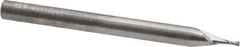 RobbJack - 0.032", 0.096" LOC, 1/8" Shank Diam, 1-1/2" OAL, 2 Flute, Solid Carbide Square End Mill - Single End, Uncoated, Spiral Flute, 30° Helix, Centercutting, Right Hand Cut, Right Hand Flute, Series SR-2 - Eagle Tool & Supply