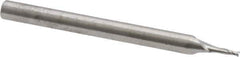 RobbJack - 0.039", 0.117" LOC, 1/8" Shank Diam, 1-1/2" OAL, 2 Flute, Solid Carbide Square End Mill - Single End, Uncoated, Spiral Flute, 30° Helix, Centercutting, Right Hand Cut, Right Hand Flute, Series SR-2 - Eagle Tool & Supply