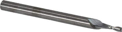 RobbJack - 0.06", 0.18" LOC, 1/8" Shank Diam, 1-1/2" OAL, 2 Flute, Solid Carbide Square End Mill - Single End, Uncoated, Spiral Flute, 30° Helix, Centercutting, Right Hand Cut, Right Hand Flute, Series SR-2 - Eagle Tool & Supply