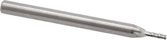 RobbJack - 0.047", 0.141" LOC, 1/8" Shank Diam, 1-1/2" OAL, 4 Flute, Solid Carbide Square End Mill - Single End, Uncoated, Spiral Flute, 30° Helix, Centercutting, Right Hand Cut, Right Hand Flute, Series SR-4 - Eagle Tool & Supply