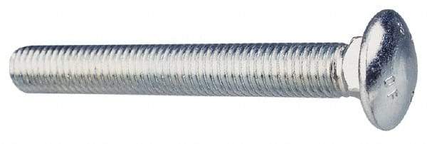 Value Collection - 1/4-20 UNC 3/4" Length Under Head, Standard Square Neck, Carriage Bolt - Grade 2 Steel, Zinc-Plated Finish - Eagle Tool & Supply
