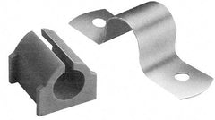 ZSI - 1-1/4 Pipe, Grade 304 Stainless Steel, Pipe Strap with Cushion - 2 Mounting Holes - Eagle Tool & Supply