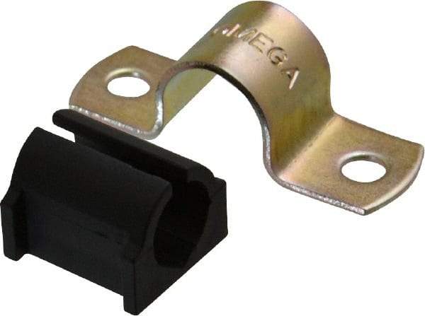 ZSI - 1/2" Tube, Steel, Zinc Plated Tube Strap with Cushion - 2 Mounting Holes - Eagle Tool & Supply