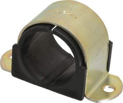 ZSI - 1-1/2" Tube, Steel, Zinc Plated Tube Strap with Cushion - 2 Mounting Holes - Eagle Tool & Supply