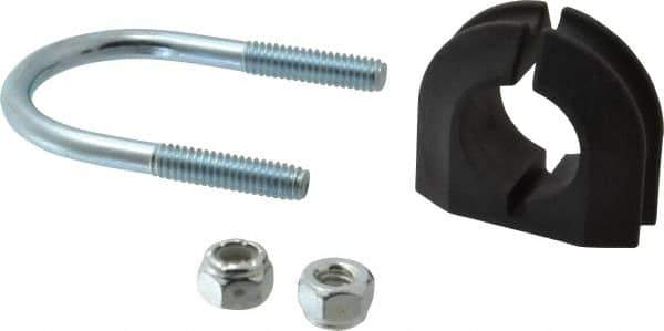 ZSI - 1/2" Pipe, Steel U Bolt Clamp with Cushion - Electro Galvanized, 1/2" Panel Thickness - Eagle Tool & Supply