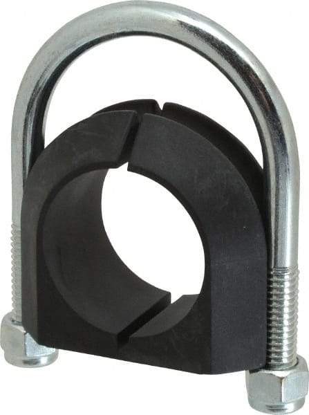 ZSI - 1-1/4" Pipe, Steel U Bolt Clamp with Cushion - Electro Galvanized, 3/4" Panel Thickness - Eagle Tool & Supply