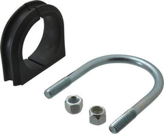 ZSI - 2-1/2" Pipe, Steel U Bolt Clamp with Cushion - Electro Galvanized, 1" Panel Thickness - Eagle Tool & Supply