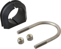 ZSI - 1-1/2" Pipe, Grade 316 Stainless Steel U Bolt Clamp with Cushion - 3/4" Panel Thickness - Eagle Tool & Supply