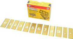 C.H. Hanson - 15 Piece, 1/2 Inch Character Size, Brass Stencil - Contains Figure Set - Eagle Tool & Supply