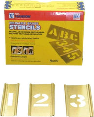 C.H. Hanson - 15 Piece, 1 Inch Character Size, Brass Stencil - Contains Figure Set - Eagle Tool & Supply