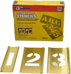 C.H. Hanson - 15 Piece, 1-1/2 Inch Character Size, Brass Stencil - Contains Figure Set - Eagle Tool & Supply