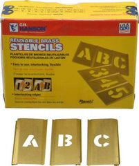 C.H. Hanson - 33 Piece, 1/2 Inch Character Size, Brass Stencil - Contains Letter Set - Eagle Tool & Supply