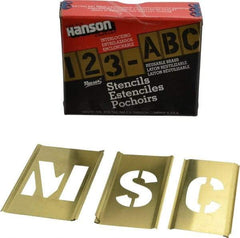 C.H. Hanson - 33 Piece, 1-1/2 Inch Character Size, Brass Stencil - Contains Letter Set - Eagle Tool & Supply