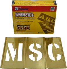 C.H. Hanson - 33 Piece, 2-1/2 Inch Character Size, Brass Stencil - Contains Letter Set - Eagle Tool & Supply