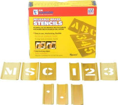 C.H. Hanson - 92 Piece, 1 Inch Character Size, Brass Stencil - Contains Three A Fonts - Eagle Tool & Supply