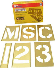 C.H. Hanson - 92 Piece, 5 Inch Character Size, Brass Stencil - Contains Three A Fonts - Eagle Tool & Supply