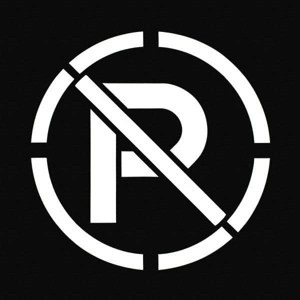 C.H. Hanson - 15 Inch Diameter Characters, No Parking Symbol, Plastic Stencil - 20 x 20 Inch Overall Size - Eagle Tool & Supply