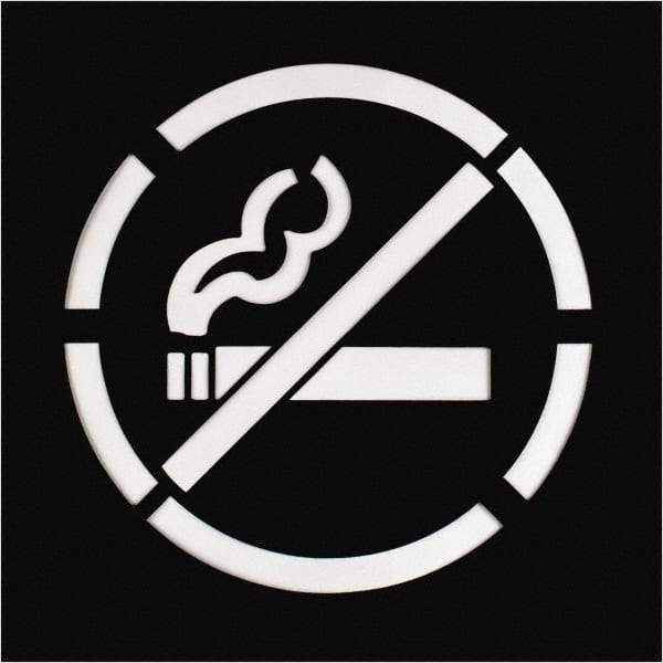 C.H. Hanson - 15 Inch Diameter Characters, No Smoking Symbol, Plastic Stencil - 20 x 20 Inch Overall Size - Eagle Tool & Supply