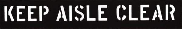 C.H. Hanson - 3 Inch Characters, Keep Aisle Clear, Plastic Stencil - 7 x 36 Inch Overall Size - Eagle Tool & Supply