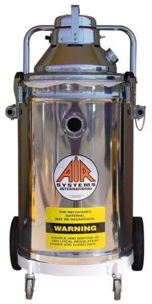 AIR Systems - 15 Gal, Stainless Steel Tank, Dry, Toxic Dust Vacuum Cleaner - 2.3 hp, 11 Amps - Eagle Tool & Supply