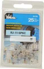Ideal - 6 Position, Cat5e Modular Plug - Round Cable Compatible - Eagle Tool & Supply