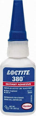 Loctite - 1 oz Bottle Black Instant Adhesive - Series 380, 90 sec Fixture Time, 24 hr Full Cure Time, Bonds to Metal, Plastic & Rubber - Eagle Tool & Supply