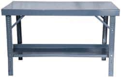 Durham - 60 Wide x 34" Deep x 28" High, Steel Workbench - Comfort Edge, Adjustable Height Legs - Eagle Tool & Supply