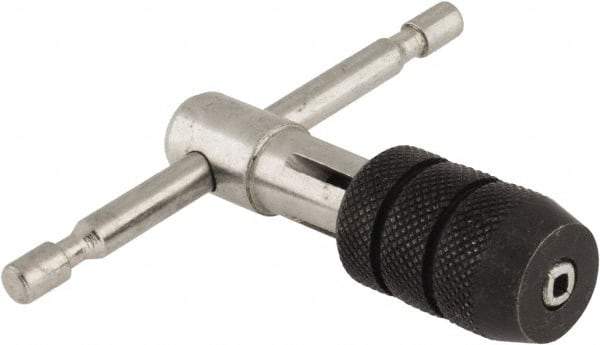 Interstate - 5/32 to 1/4" Tap Capacity, T Handle Tap Wrench - 2-3/4" Overall Length - Eagle Tool & Supply