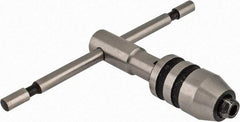 Interstate - 1/4 to 1/2" Tap Capacity, T Handle Tap Wrench - 3-35/64" Overall Length - Eagle Tool & Supply