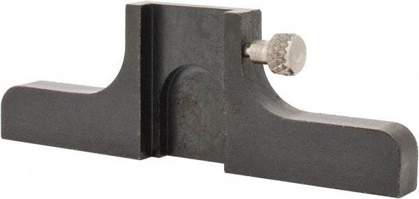Made in USA - 3" OAL, Black Oxide Steel Caliper Depth Attachment - 1 Piece, 0.62" Slot Width, For Use with 4-6" Calipers - Eagle Tool & Supply