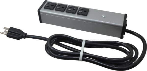 Wiremold - 4 Outlets, 120 Volts, 15 Amps, 6' Cord, Power Outlet Strip - Free Hanging Mount, 5-15 NEMA Configuration, 9-1/4" Strip, cULus Listed - Eagle Tool & Supply