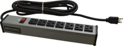 Wiremold - 7 Outlets, 120 Volts, 15 Amps, 15' Cord, Power Outlet Strip - Free Hanging Mount, 5-15 NEMA Configuration, 13" Strip, cULus Listed - Eagle Tool & Supply