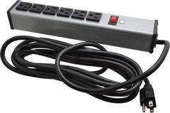 Wiremold - 6 Outlets, 120 Volts, 15 Amps, 15' Cord, Power Outlet Strip - Free Hanging Mount, 5-15 NEMA Configuration, 12-1/4" Strip, cULus Listed - Eagle Tool & Supply