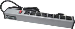 Wiremold - 8 Outlets, 120 Volts, 15 Amps, 6' Cord, Power Outlet Strip - Free Hanging Mount, 5-15 NEMA Configuration, 15" Strip, cULus Listed - Eagle Tool & Supply