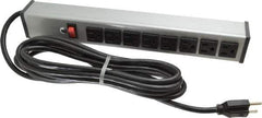 Wiremold - 8 Outlets, 120 Volts, 15 Amps, 15' Cord, Power Outlet Strip - Free Hanging Mount, 5-15 NEMA Configuration, 15" Strip, cULus Listed - Eagle Tool & Supply
