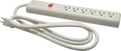 Wiremold - 6 Outlets, 120 Volts, 15 Amps, 6' Cord, Power Outlet Strip - Keyhole Mount, 5-15 NEMA Configuration, 12" Strip, cULus Listed - Eagle Tool & Supply