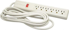 Wiremold - 6 Outlets, 120 Volts, 15 Amps, 15' Cord, Power Outlet Strip - Free Hanging, Keyhole Mount, 5-15 NEMA Configuration, 12" Strip, cULus Listed - Eagle Tool & Supply