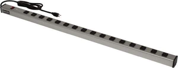 Wiremold - 16 Outlets, 120 Volts, 15 Amps, 6' Cord, Power Outlet Strip - Raceway Mount, 5-15 NEMA Configuration, 48" Strip, cULus Listed - Eagle Tool & Supply