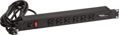 Wiremold - 6 Outlets, 120 Volts, 15 Amps, 15' Cord, Power Outlet Strip - Rack Mount, 6 Front NEMA Configuration, cULus Recognized - Eagle Tool & Supply