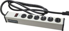 Wiremold - 6 Outlets, 120 Volts, 20 Amps, 6' Cord, Power Outlet Strip - Free Hanging Mount, 5-20 NEMA Configuration, 13-1/4" Strip, cULus Listed - Eagle Tool & Supply