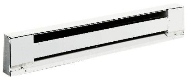 TPI - 36" Long, 240 Volt, 600/450 Watt, 2040/1530 BTU, Electric Baseboard Heater - Stainless Steel Element, Aluminum Fins, White - Eagle Tool & Supply