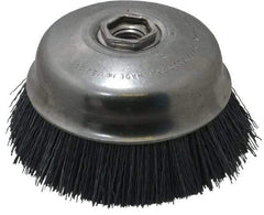 Osborn - 4" Diam, 5/8-11 Threaded Arbor Straight Wire Silicon Carbide Cup Brush - Extra Fine Grade, 1-1/2" Trim Length, 6,000 Max RPM - Eagle Tool & Supply