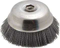 Osborn - 6" Diam, 5/8-11 Threaded Arbor Straight Wire Silicon Carbide Cup Brush - Medium Grade, 1-1/2" Trim Length, 6,000 Max RPM - Eagle Tool & Supply