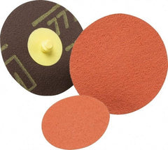 3M - 1" Disc Diam, 40 Grit, Aluminum Oxide Quick Change Disc - Type S Attaching System, Coated, Coarse Grade, 361F Series - Eagle Tool & Supply