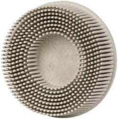 3M - 3" 120 Grit Ceramic Tapered Disc Brush - Fine Grade, Type R Quick Change Connector, 5/8" Trim Length - Eagle Tool & Supply