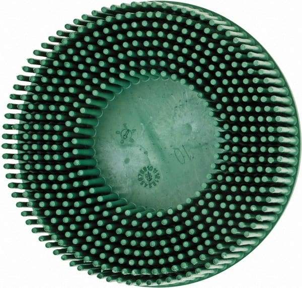 3M - 3" 50 Grit Ceramic Tapered Disc Brush - Coarse Grade, Type R Quick Change Connector, 5/8" Trim Length - Eagle Tool & Supply
