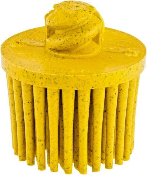 3M - 1" 80 Grit Ceramic Straight Disc Brush - Medium Grade, Type R Quick Change Connector, 5/8" Trim Length - Eagle Tool & Supply