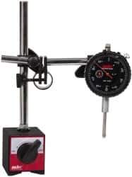 Import - 0.001" Graduation, 0-100 Dial Reading, Indicator & Base Kit - 0.001 Inch Graduation, Includes Indicator Set with Magnetic Base Holder - Eagle Tool & Supply