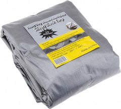 Value Collection - 30' Long x 20' Wide Polyethylene Tarp & Dust Cover - Black & Silver, Grommet, 11 to 12 mil Thickness - Eagle Tool & Supply